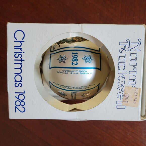 Norman Rockwell "A Boy Meets His Dog" Fourth Edition Christmas Ornament 1982 By - Picture 3 of 4